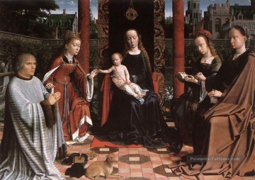 Le mariage mystique de Sainte Catherine Gerard David Peinture à l'huile